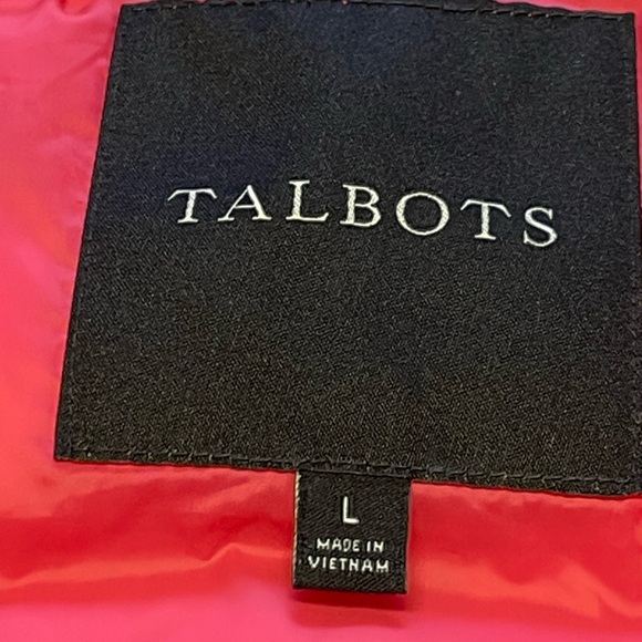Talbots Pink Puffer Zip Up Vest - Sz L - Picture 6 of 9